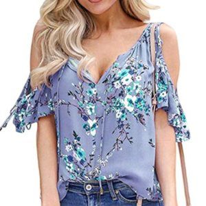 Women's printed short sleeve blouse